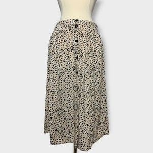 ASOS Design Size 8 Deep Pocket Animal Print Button Down Midi Skirt